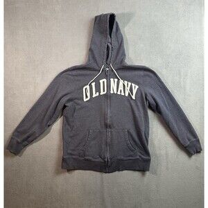 Old Navy Sweatshirt Womens XL Hoodie Spellout Logo Y2K Zip Up Sweater Vintage